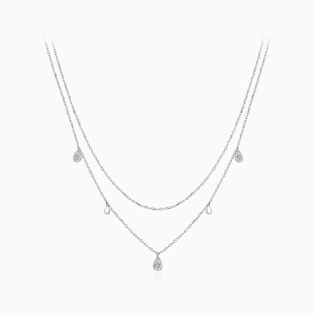 Pear Shape Moissanite Pendant Necklace