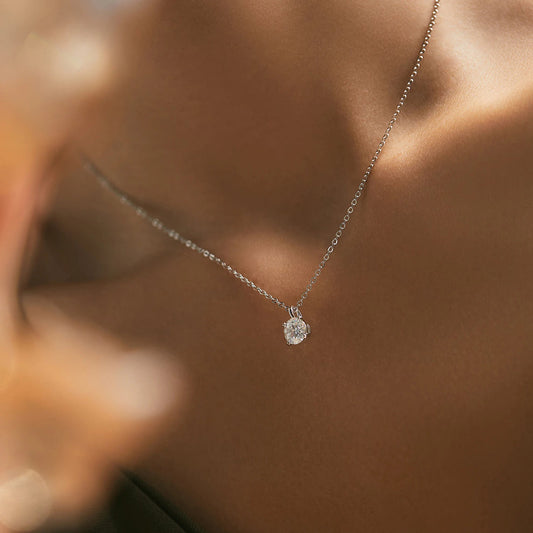 1 Carat Prong Setting Moissanite Necklace